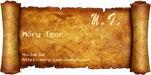 Móry Igor névjegykártya